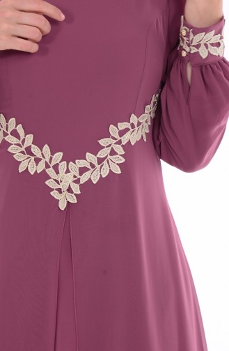 Şifon Elbise 52419-16 Gül Kurusu