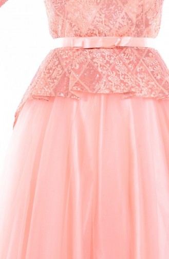 فستان من التول لون وردي  6107-01