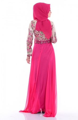 Abendkleid  mit Spitzen 6277-02 Fuchsia 6277-02