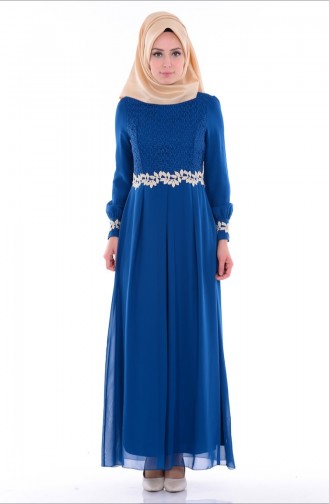 Petrol Blue Hijab Dress 51983A-11