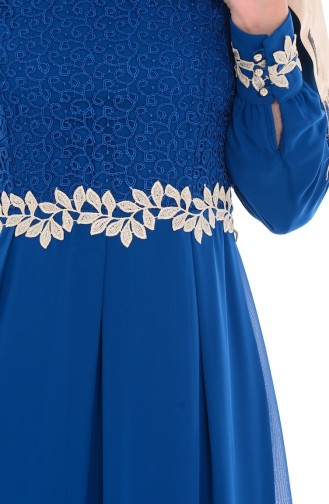 Petrol Blue Hijab Dress 51983A-11