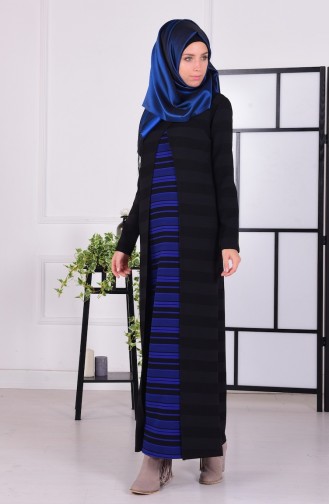 Saxe Hijab Dress 2597-05