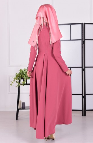 Robe Hijab Rose Pâle 4055-12