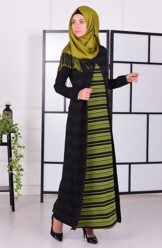 Oil Green Hijab Dress 2597-06