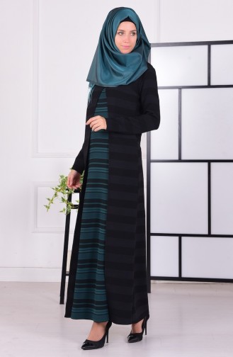 Smaragdgrün Hijab Kleider 2597-04