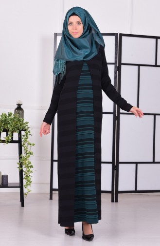 Smaragdgrün Hijab Kleider 2597-04