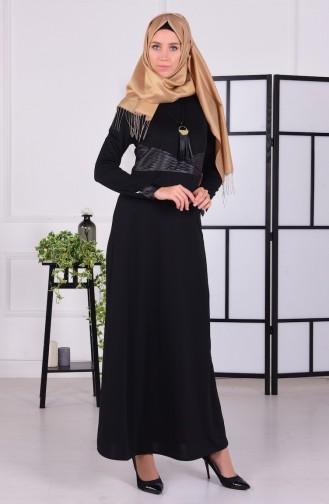 Black Hijab Dress 2718-01