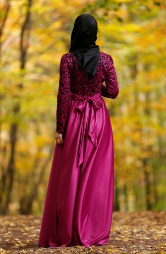 Flieder Hijab-Abendkleider 1042-07