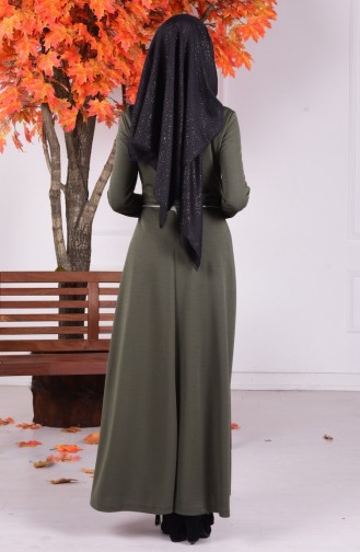 Khaki Hijab Kleider 4076-04