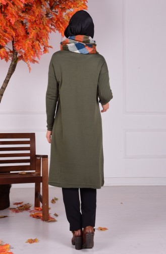 Triko Uzun Kazak 3842-02 Haki Yeşil