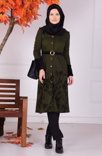 Cape mit Pelzen 1083-02 Khaki Grün 1083-02