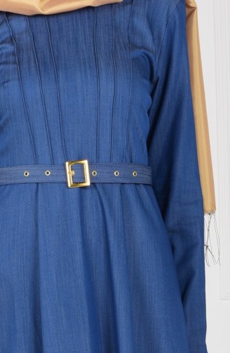 Navy Blue Hijab Dress 1843-01