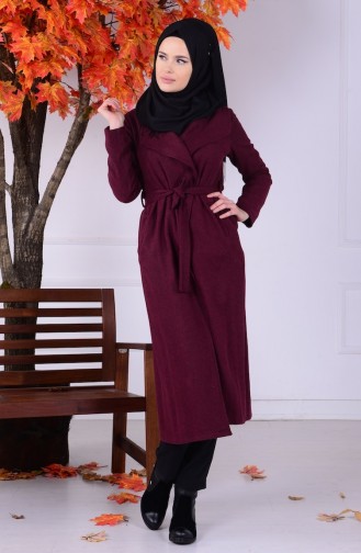 Şal Yaka Kaban 2112-02 Bordo