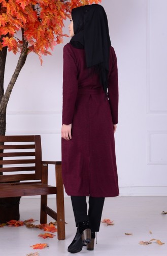 Şal Yaka Kaban 2112-02 Bordo