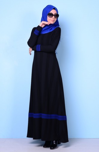 Black Hijab Dress 2610-01