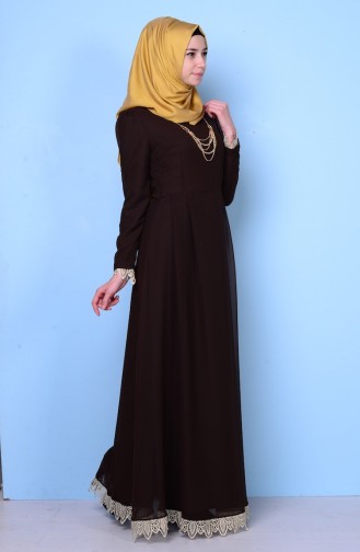 Black Coffee Hijab Dress 2540-13