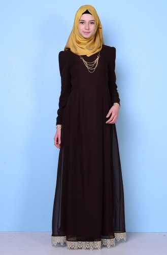 Black Coffee Hijab Dress 2540-13