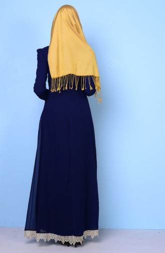 Dunkelblau Hijab Kleider 2540-15