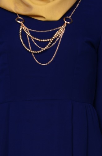 Navy Blue Hijab Dress 2540-15