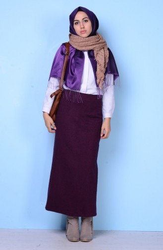 Elastic Pencil Skirt 2187-02 Plum 2187-02