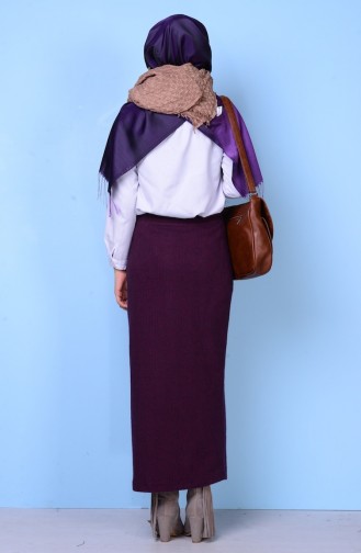 Elastic Pencil Skirt 2187-02 Plum 2187-02