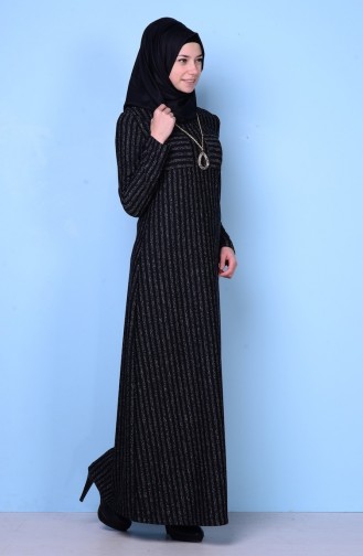Black Hijab Dress 4079-01