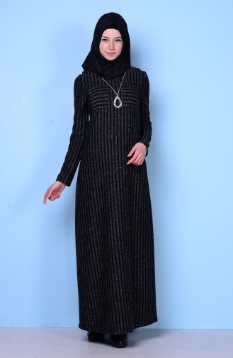 Black Hijab Dress 4079-01