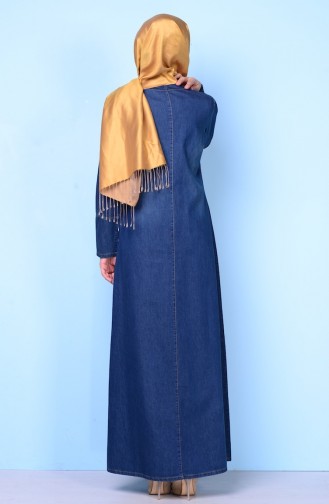 Navy Blue Hijab Dress 1006-01