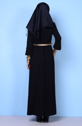 Black Hijab Evening Dress 2768-01