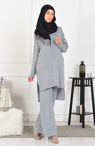 Stricktunika und Hose 2er Set 3832-02 Grau 3832-02