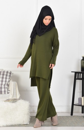 iLMEK Knitwear Pants Double Suit 3832-04 Khaki Green 3832-04