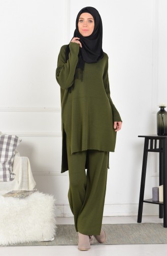 iLMEK Knitwear Pants Double Suit 3832-04 Khaki Green 3832-04