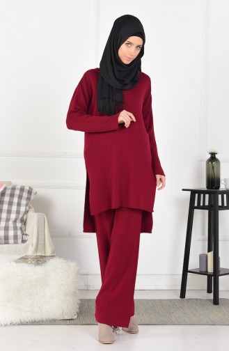 Triko Pantolon İkili Takım 3832-06 Bordo 3832-06