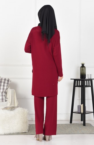 iLMEK Knitwear Pants Double Suit 3832-06 Claret Red 3832-06