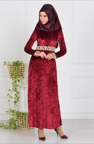 Claret red İslamitische Jurk 2780-02