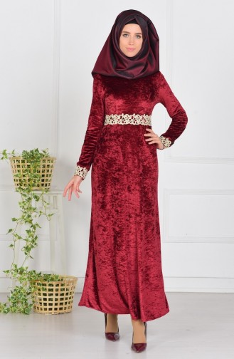 Claret red İslamitische Jurk 2780-02