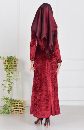 Claret red İslamitische Jurk 2780-02