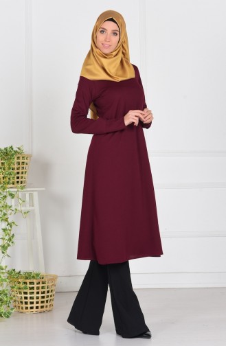 Krep Uzun Tunik 2007-14 Bordo