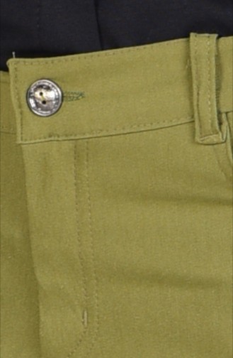Likralı Boru Paça Pantolon 2310-08 Açık Haki Yeşil