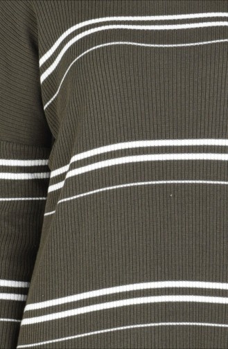 iLMEK Striped Knitwear Sweater 3850-01 Khaki Green 3850-01