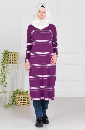 iLMEK Striped Knitwear Sweater 3850-03 Purple 3850-03