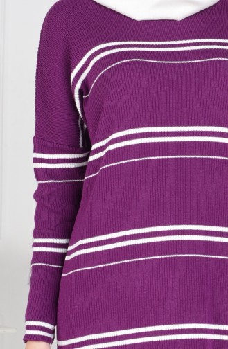 Pull Tricot a Rayure 3850-03 Pourpre 3850-03