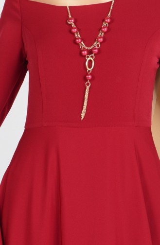 فستان أحمر كلاريت 4055-14