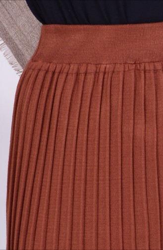 Triko Pileli Etek 3844-02 Taba