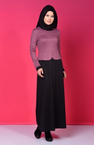 Schwarz Hijab Kleider 2615-03