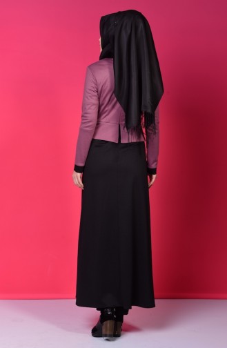 Schwarz Hijab Kleider 2615-03