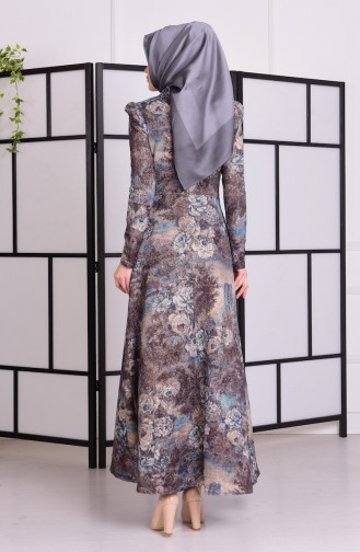 Indigo Hijab Dress 7055-04