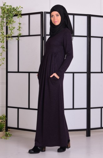 Plum Hijab Dress 2617-04