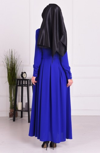 Saks-Blau Hijab Kleider 6574-02