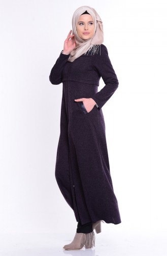 Abaya Coupe Laser  0488-01 Pourpre Foncé 0488-01